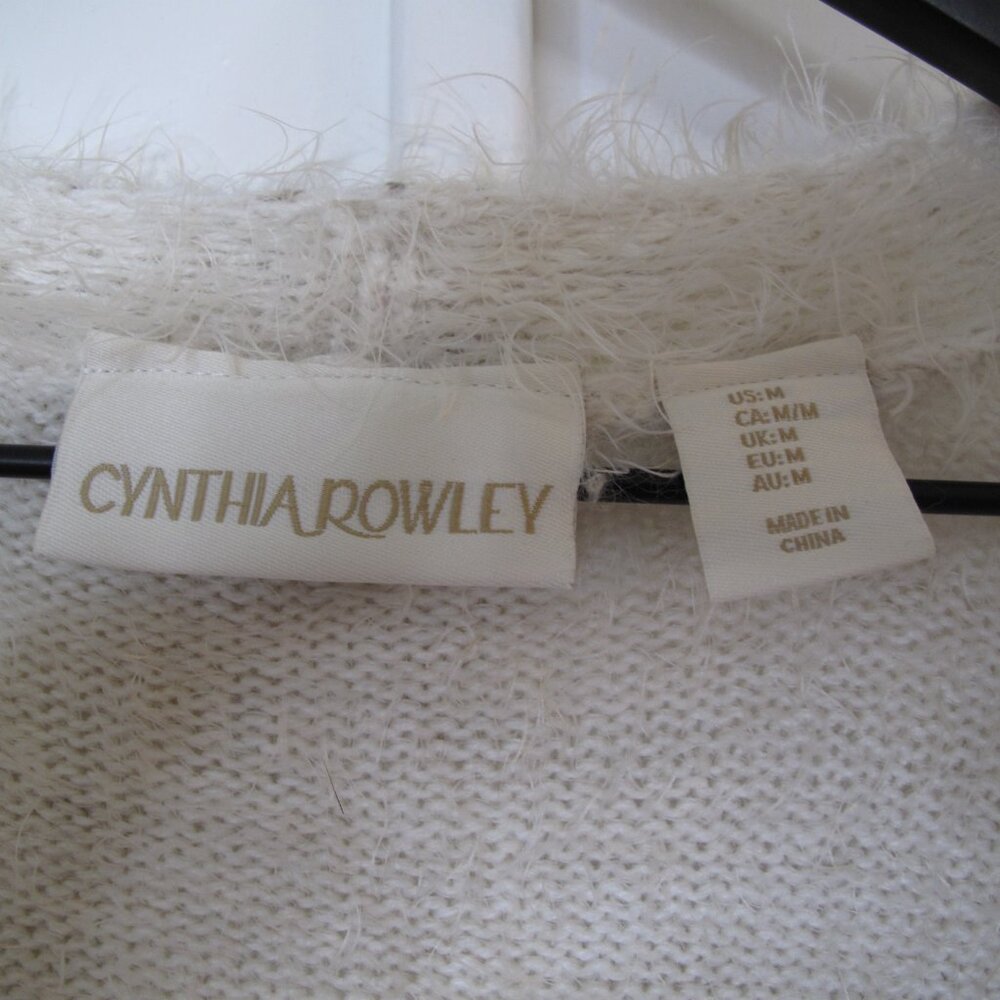 CYNTHIA ROWLEY Cream Eyelash Leopard Cardigan - Picture 6 of 8